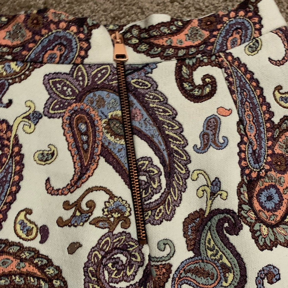 Zara High Waisted Skirt Paisley Print